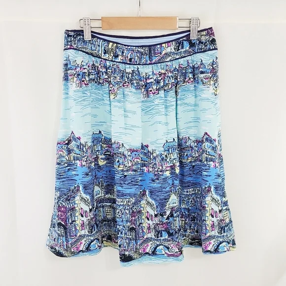 Anthropologie Colloquial a-line skirt Dear Gondolier Venice city print size 6 - Picture 4 of 8